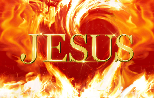 Jesus Fire Flag Jesus Silk Flag